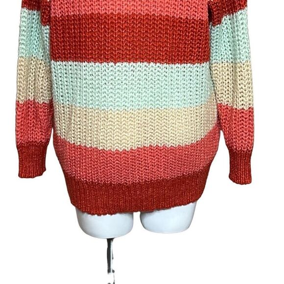 Torrid multi striped V-neck pullover oversized sweater size 1X - Picture 5 of 16
